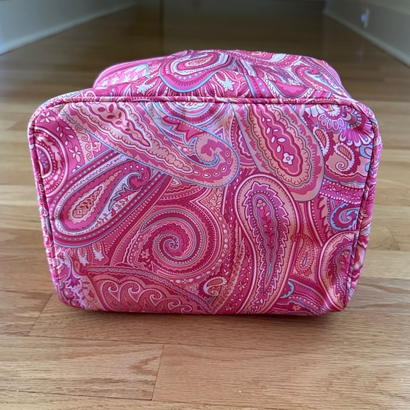 Lauren Ralph Lauren Cosmetic Case Travel Case Train Case Pink Paisley - Picture 8 of 15